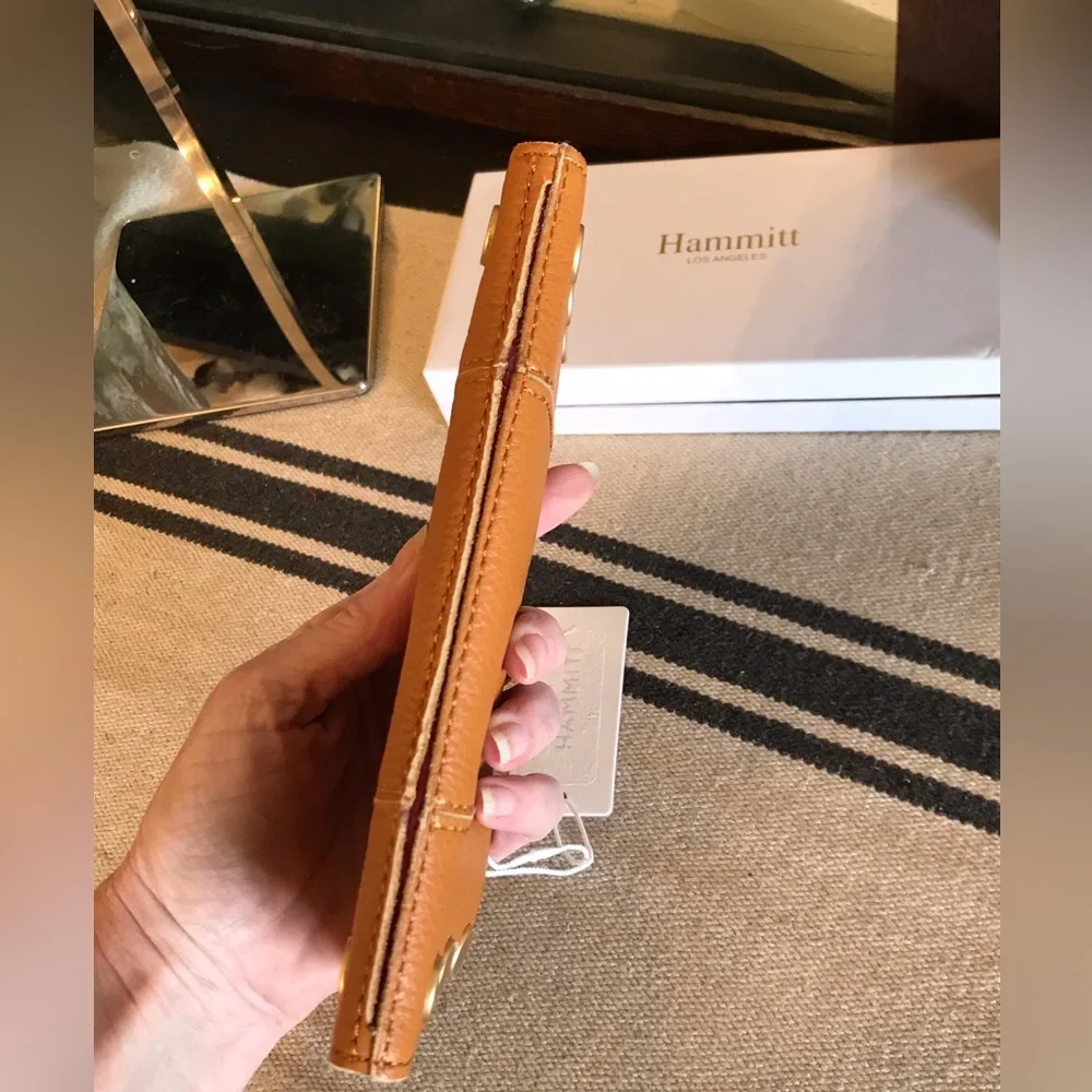 Hammitt Tan Leather Wallet with Gold Studs - Picture 4 of 12